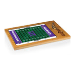 Northwestern Wildcats Football Field - Icon Glass Top Cutting Board & Knife Set