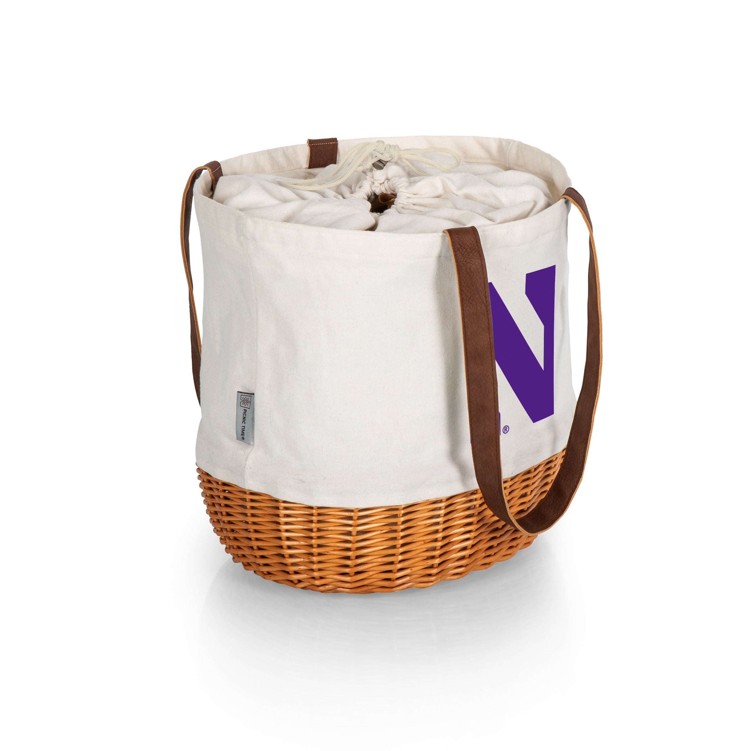 Northwestern Wildcats - Coronado Canvas and Willow Basket Tote