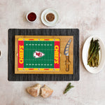 Kansas City Chiefs Football Field - Icon Glass Top Cutting Board & Knife Set