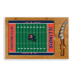 Illinois Fighting Illini Football Field - Icon Glass Top Cutting Board & Knife Set