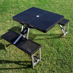 Football Field - Kansas State Wildcats - Picnic Table Portable Folding Table with Seats