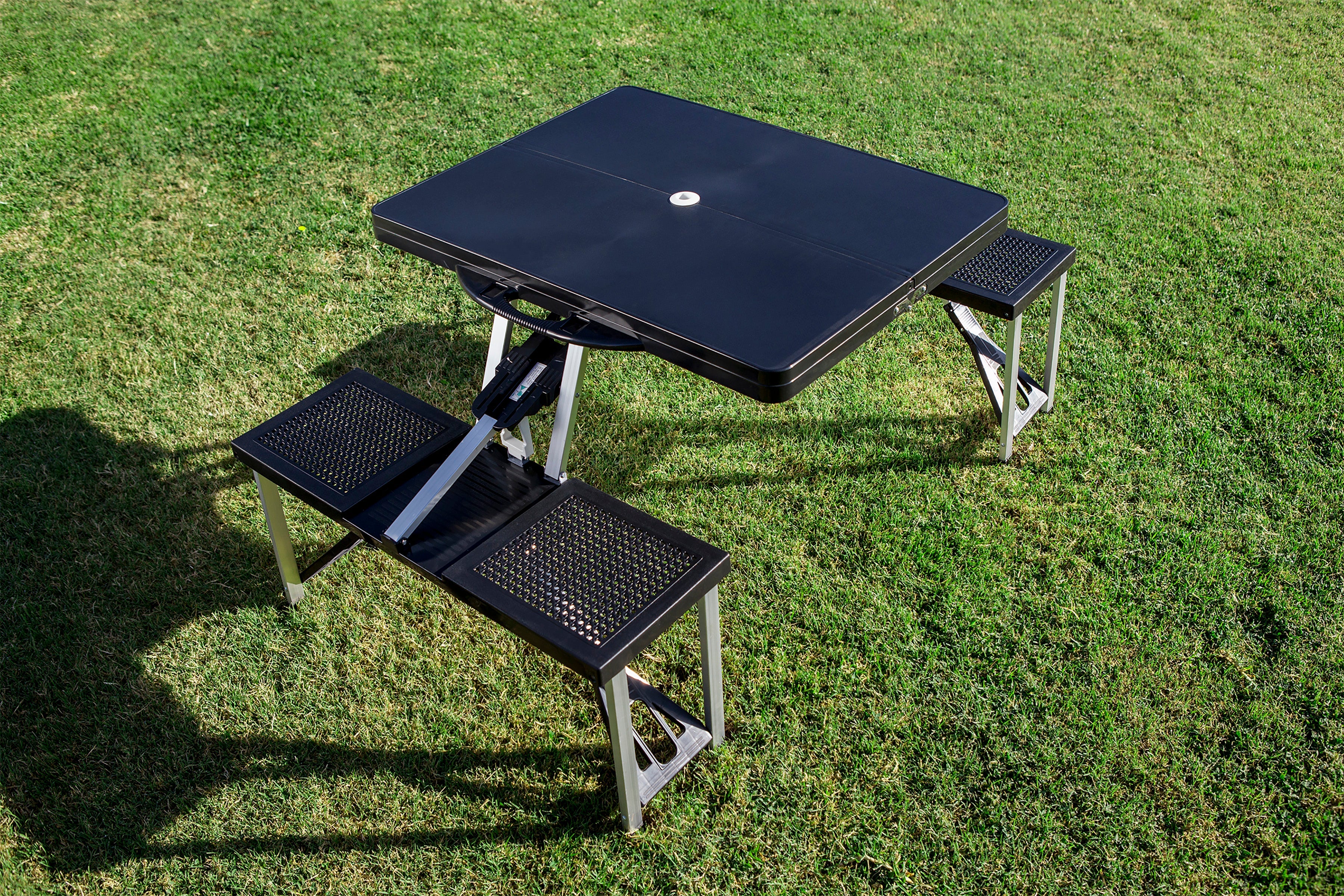 Football Field - Auburn Tigers - Picnic Table Portable Folding Table with Seats