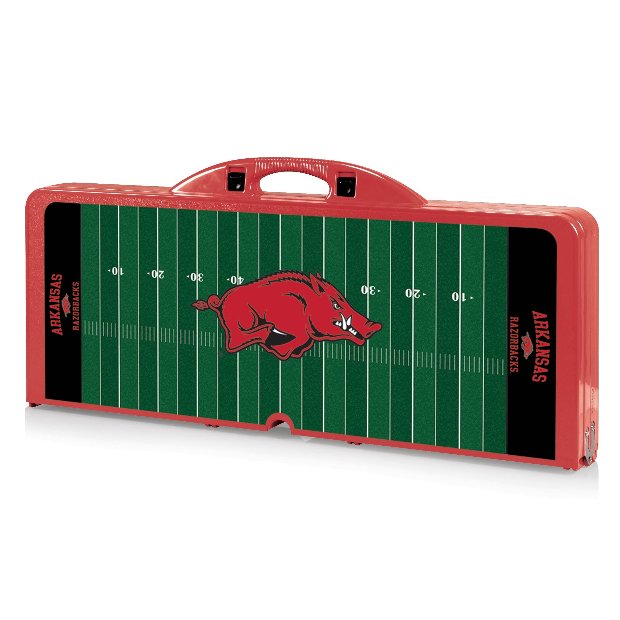 Arkansas Razorbacks Football Field - Picnic Table Portable Folding Table with Seats