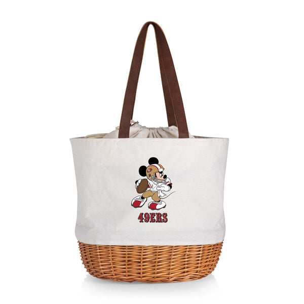 San Francisco 49ers Mickey Mouse - Coronado Canvas and Willow Basket Tote