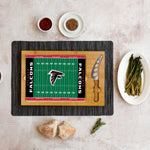 Atlanta Falcons Football Field - Icon Glass Top Cutting Board & Knife Set