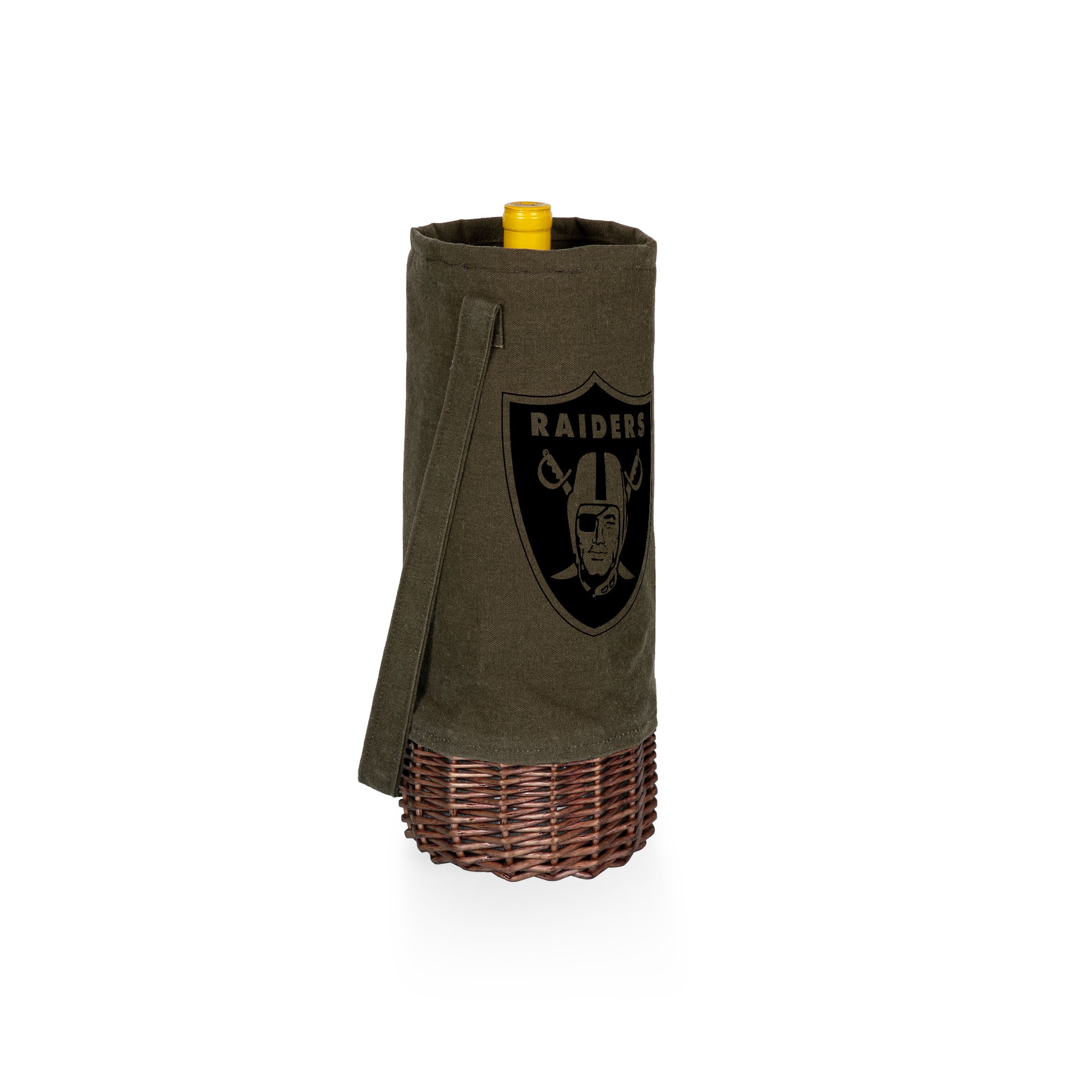 Las Vegas Raiders - Malbec Insulated Canvas and Willow Wine Bottle Basket