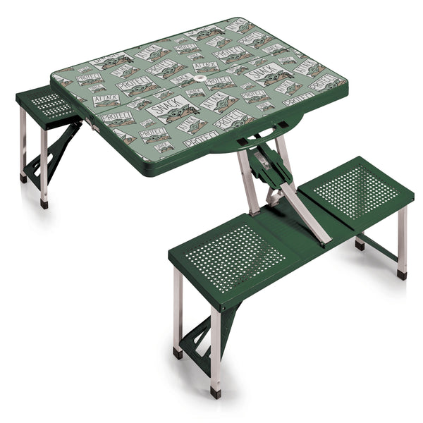 Mandalorian Grogu - Picnic Table Portable Folding Table with Seats