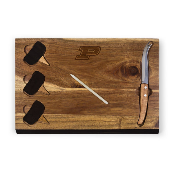 Purdue Boilermakers - Delio Acacia Cheese Cutting Board & Tools Set