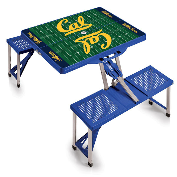 Cal Bears Football Field - Picnic Table Portable Folding Table with Seats