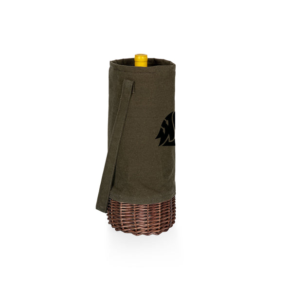 Washington State Cougars - Malbec Insulated Canvas and Willow Wine Bottle Basket