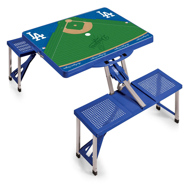 Los Angeles Dodgers Baseball Diamond - Picnic Table Portable Folding Table with Seats