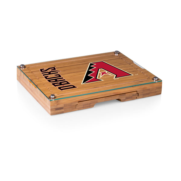 Arizona Diamondbacks - Concerto Glass Top Cheese Cutting Board & Tools Set