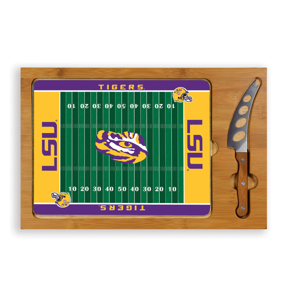 LSU Tigers - Icon Glass Top Cutting Board & Knife Set