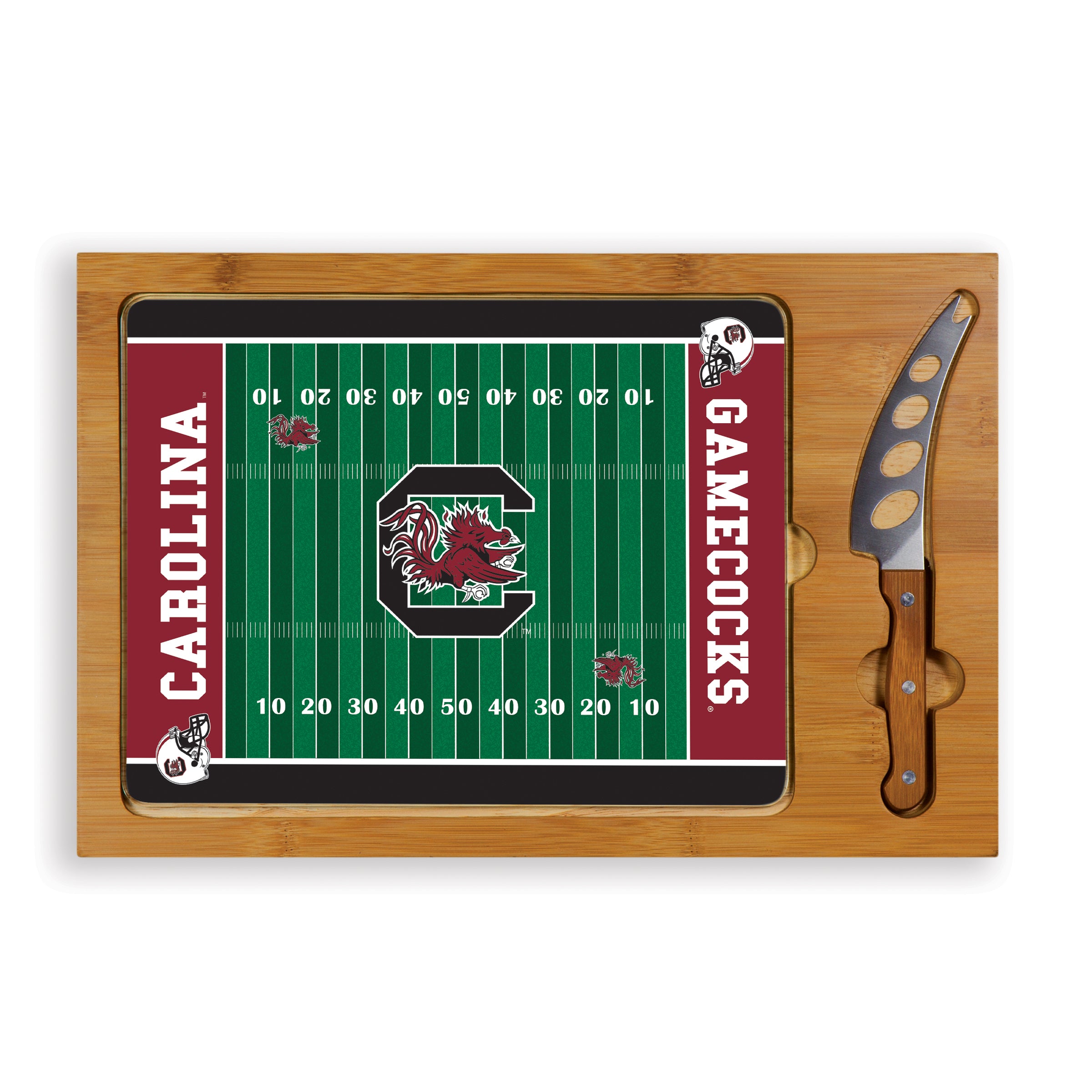 South Carolina Gamecocks - Icon Glass Top Cutting Board & Knife Set