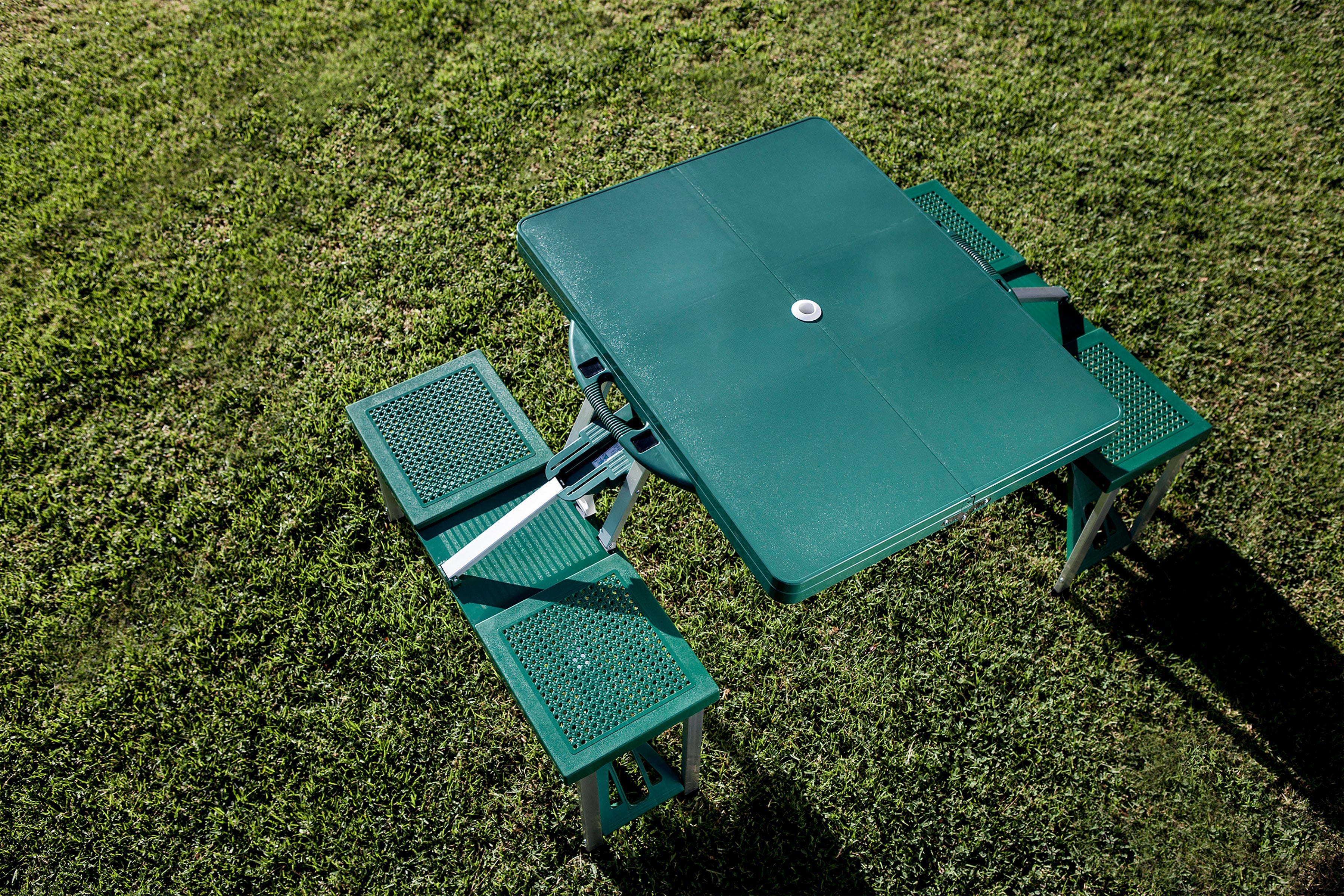 New York Jets Football Field - Picnic Table Portable Folding Table with Seats