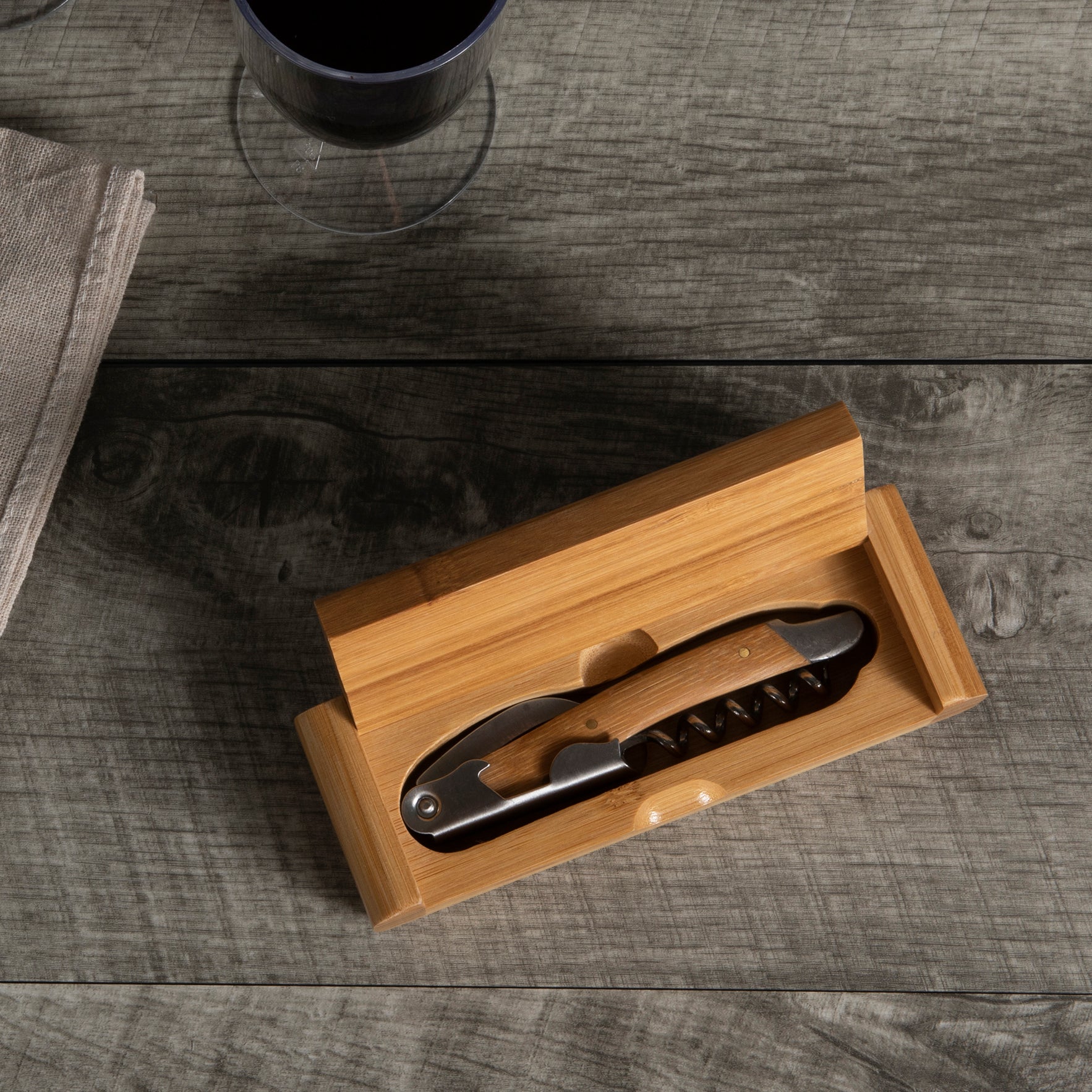 Elan Deluxe Corkscrew In Bamboo Box