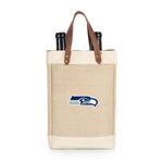 Seattle Seahawks - Pinot Jute 2 Bottle Insulated Wine Bag