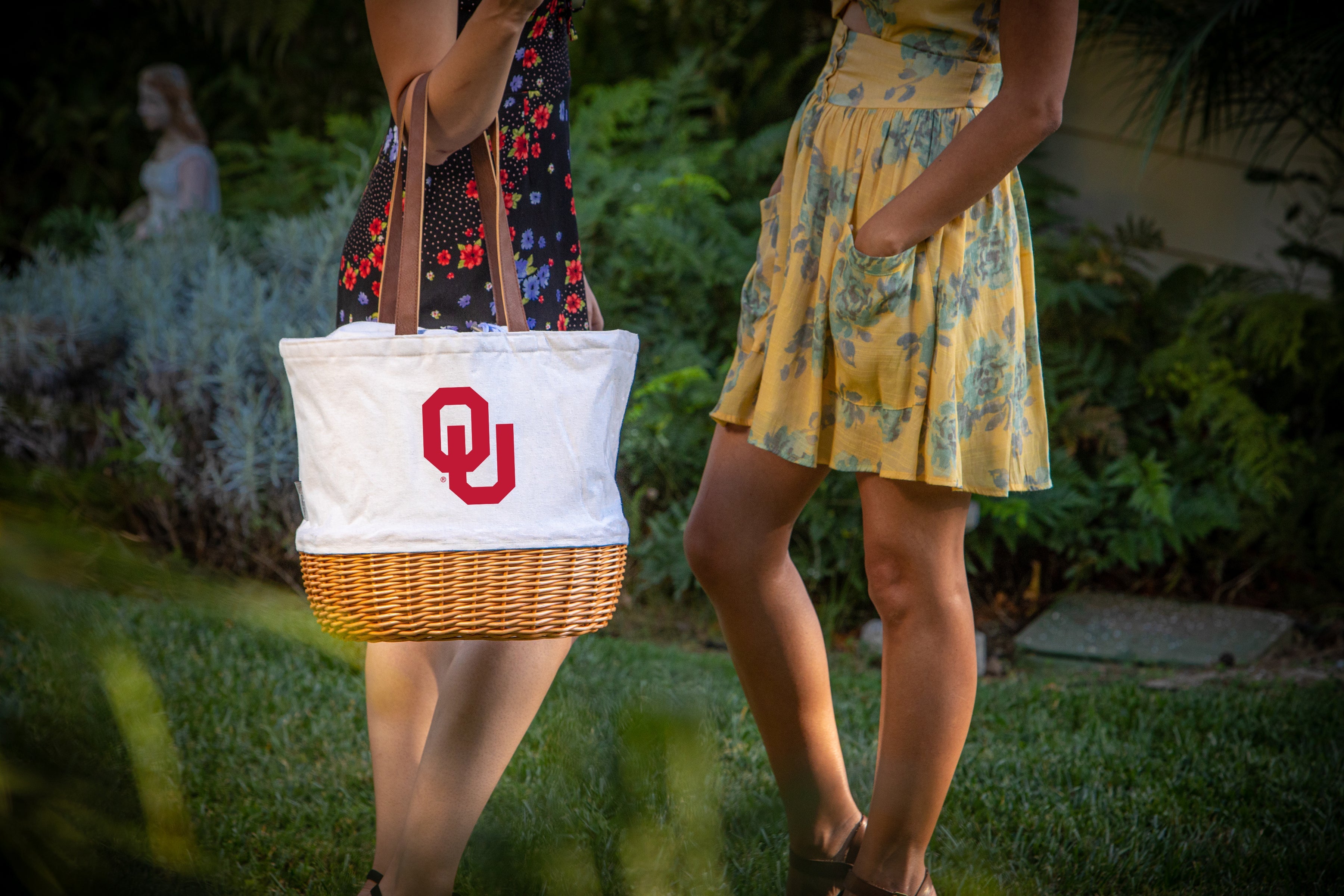 Oklahoma Sooners - Coronado Canvas and Willow Basket Tote