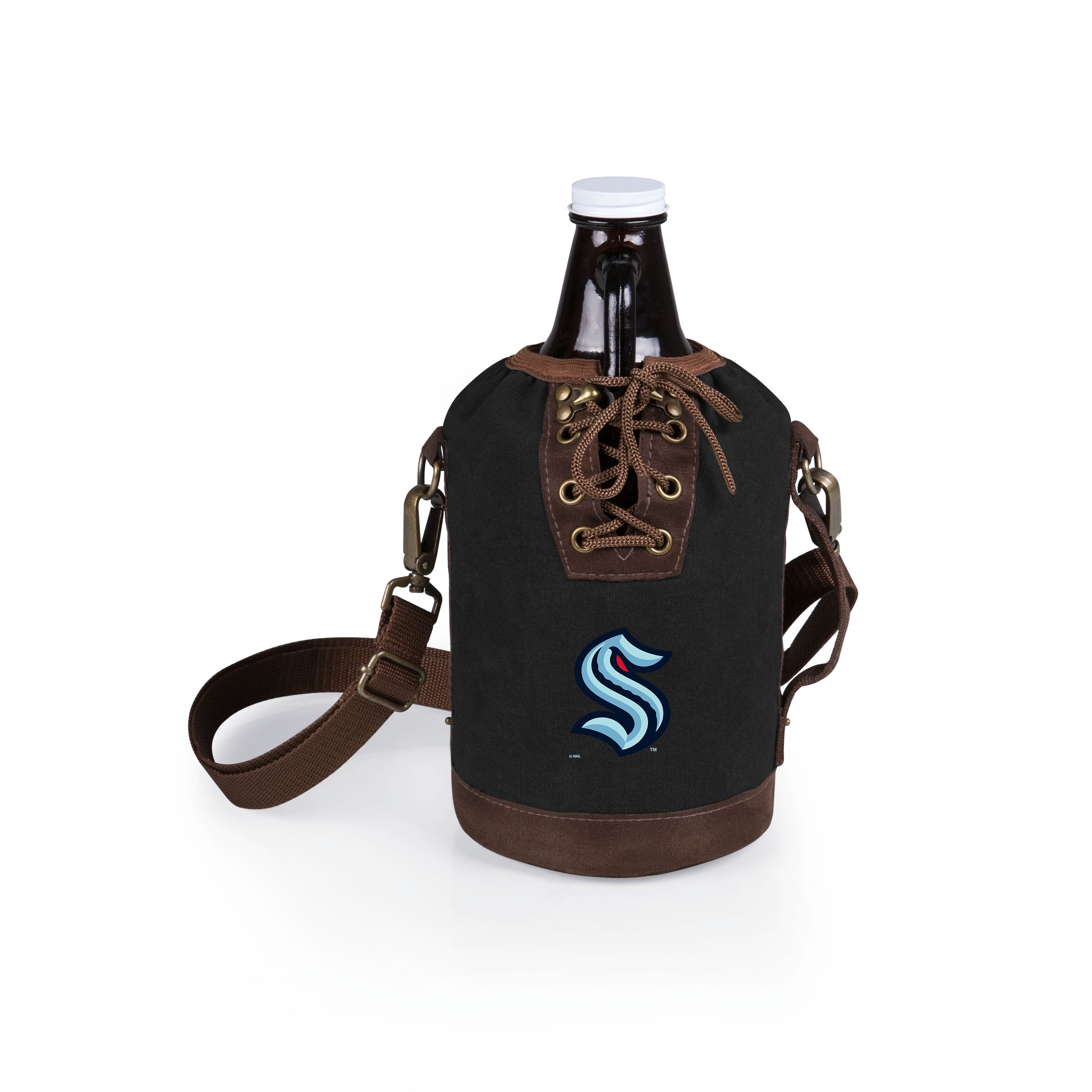 Seattle Kraken - Insulated Growler Tote with 64 oz. Glass Growler