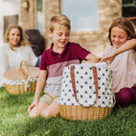 Mickey Mouse Silhouette - Coronado Canvas and Willow Basket Tote