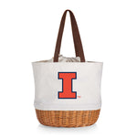 Illinois Fighting Illini - Coronado Canvas and Willow Basket Tote