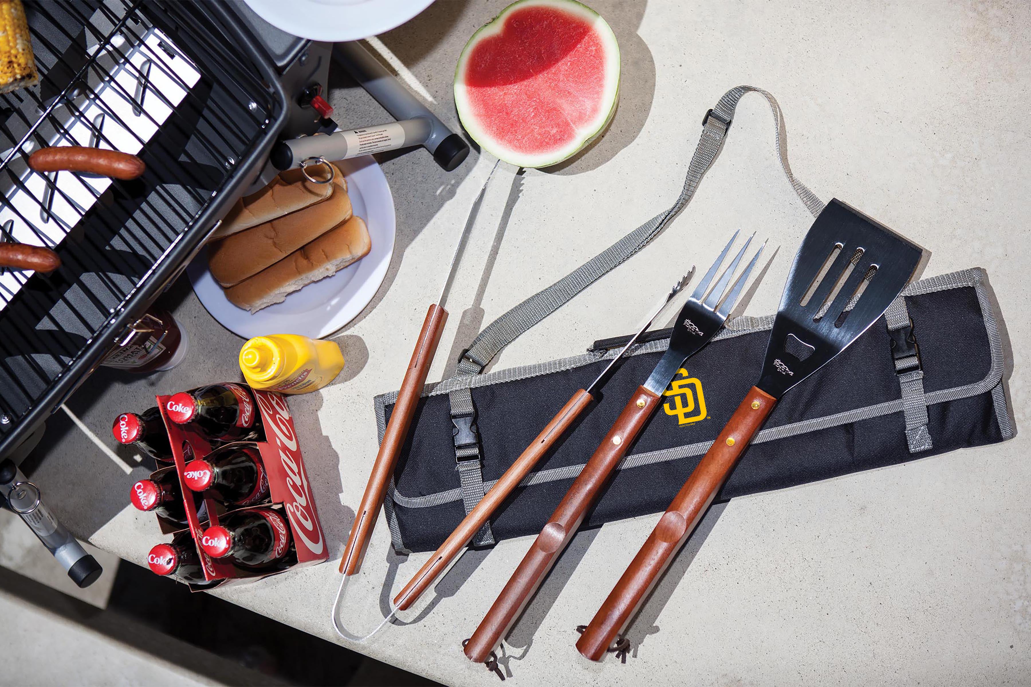 San Diego Padres - 3-Piece BBQ Tote & Grill Set