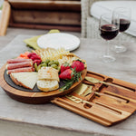 Los Angeles Rams - Insignia Acacia and Slate Serving Board with Cheese Tools