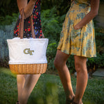 Georgia Tech Yellow Jackets - Coronado Canvas and Willow Basket Tote