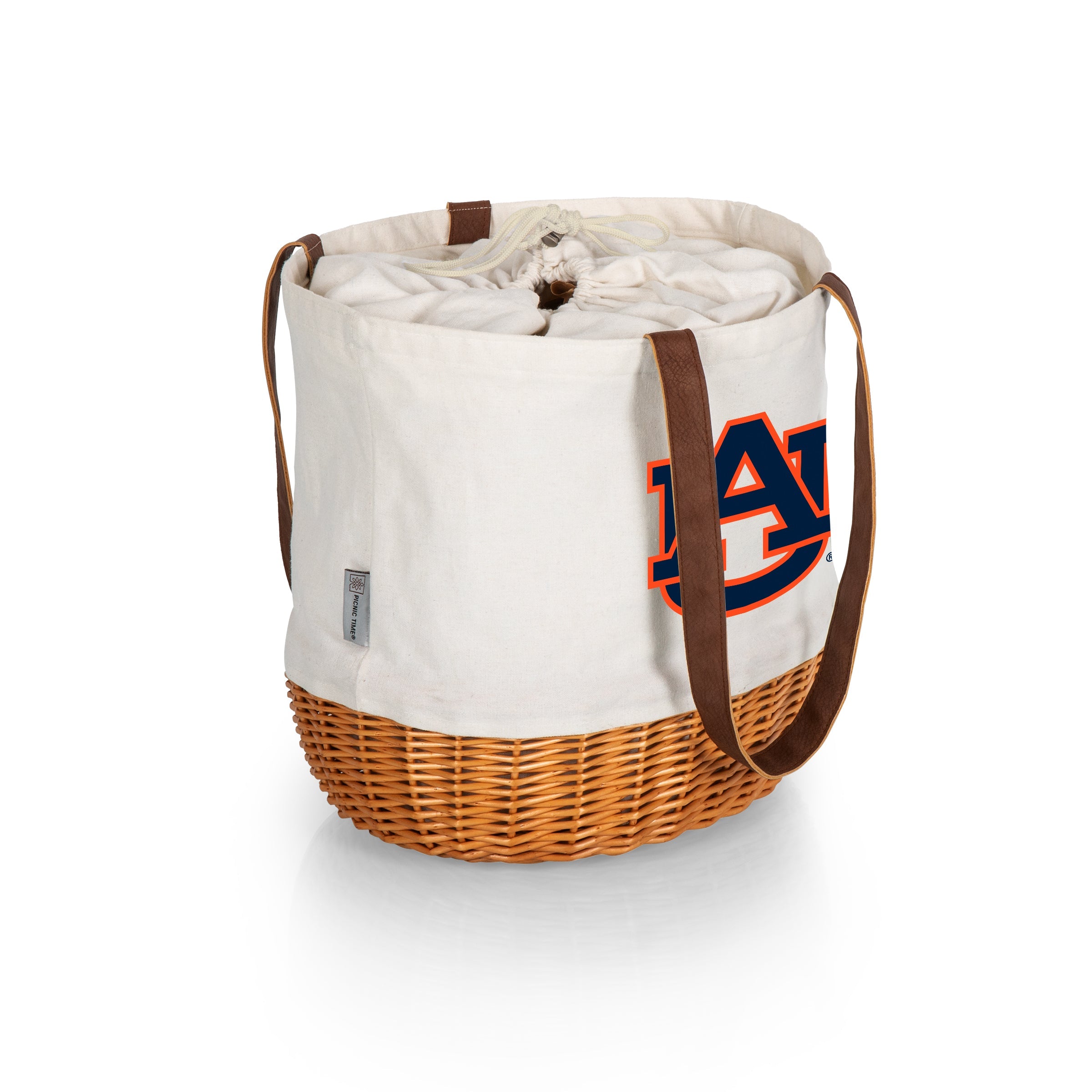 Auburn Tigers - Coronado Canvas and Willow Basket Tote