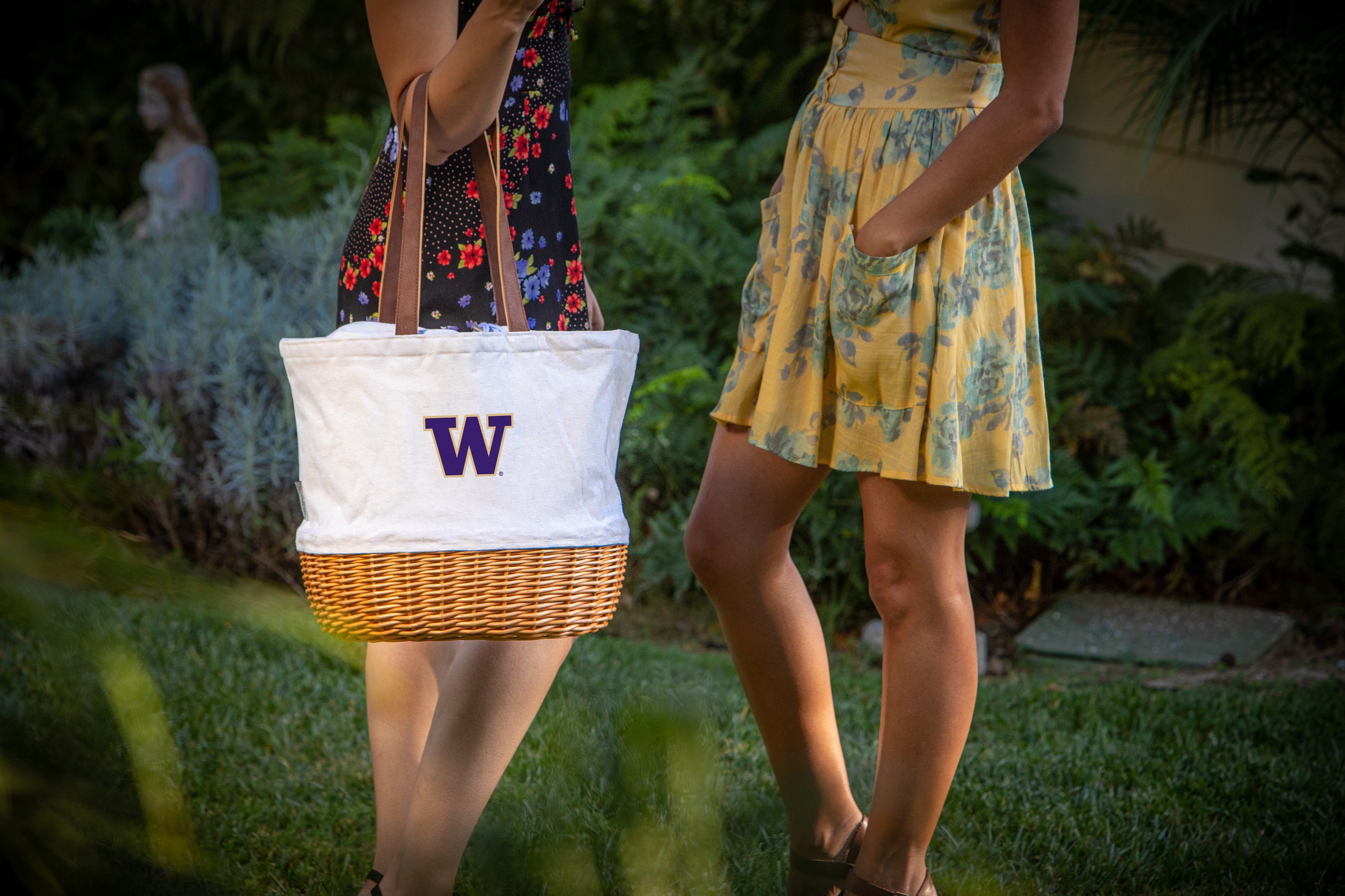 Washington Huskies - Coronado Canvas and Willow Basket Tote