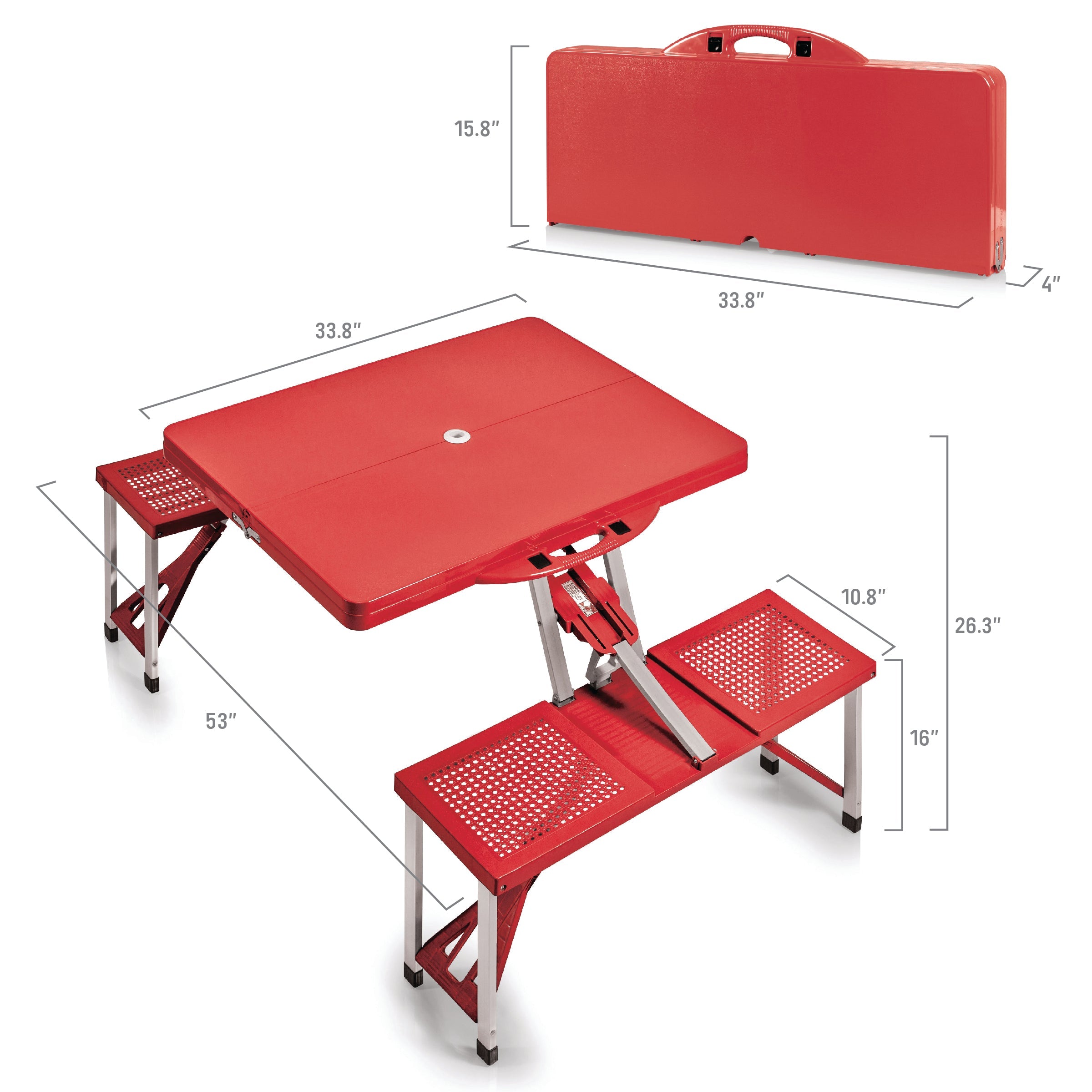Baseball Diamond - Washington Nationals - Picnic Table Portable Folding Table with Seats