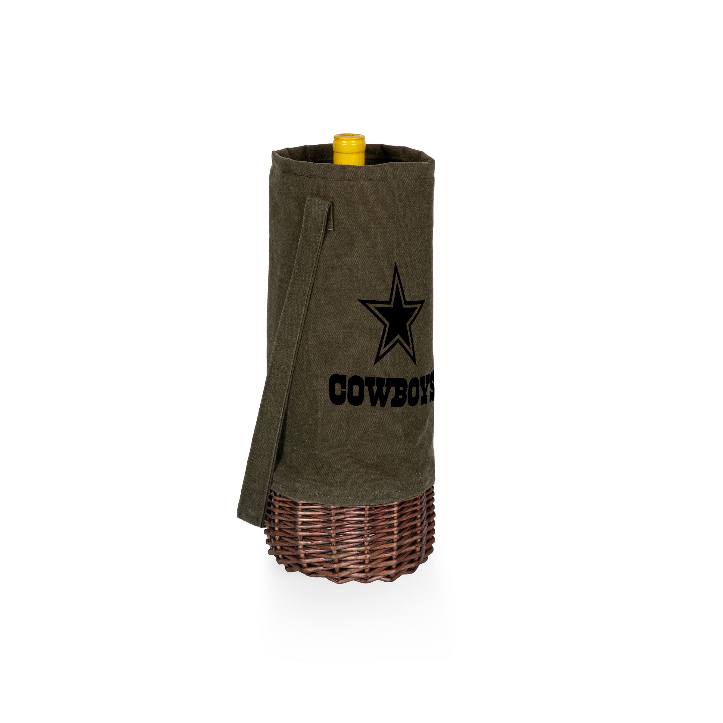 Dallas Cowboys - Malbec Insulated Canvas and Willow Wine Bottle Basket