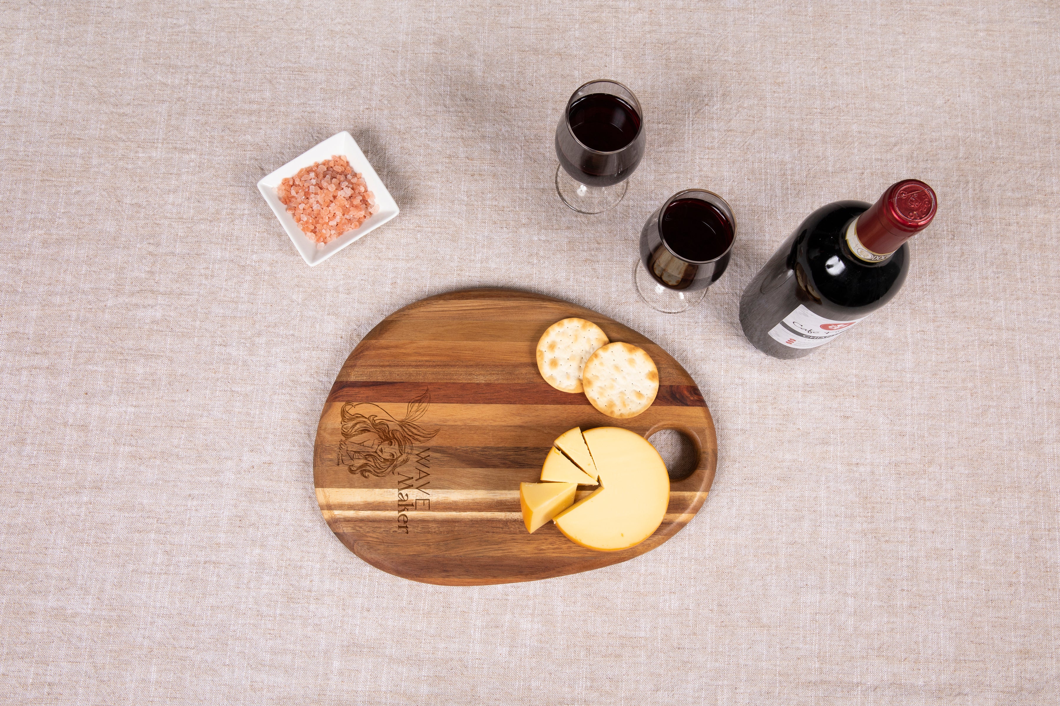 Little Mermaid - Pebble Shaped Acacia Serving Board