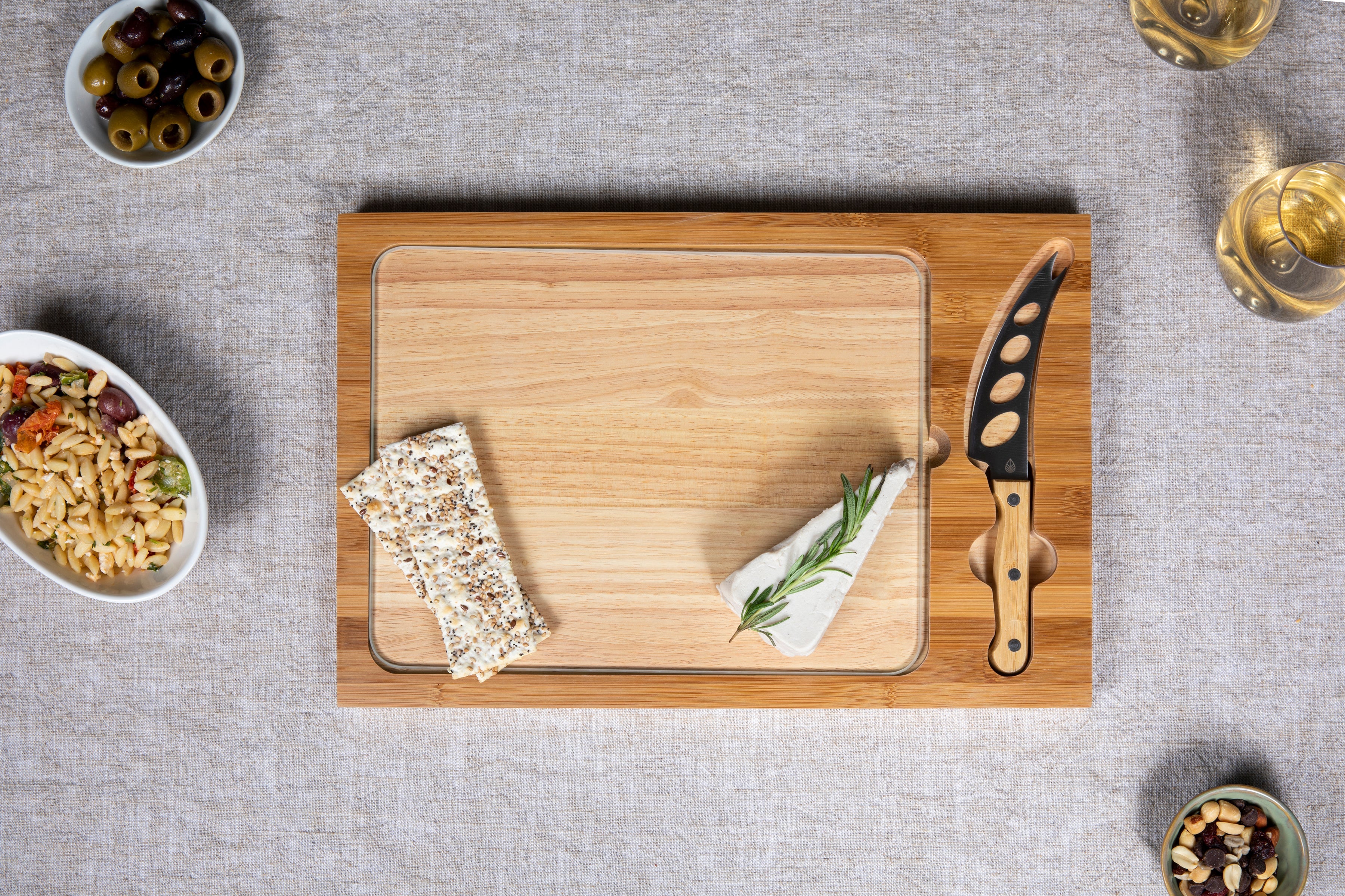 Los Angeles Angels Baseball Diamond - Icon Glass Top Cutting Board & Knife Set