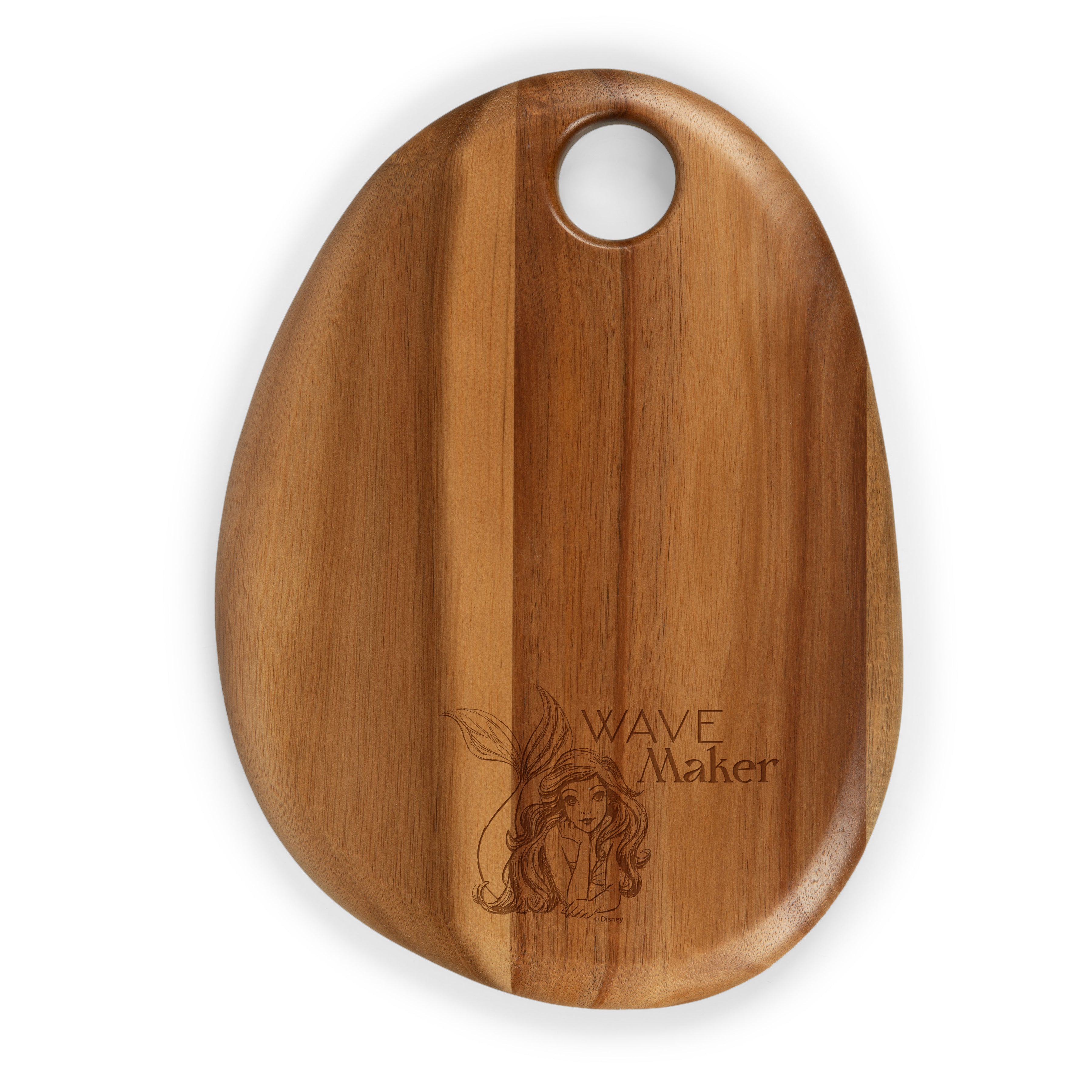 Little Mermaid - Pebble Shaped Acacia Serving Board