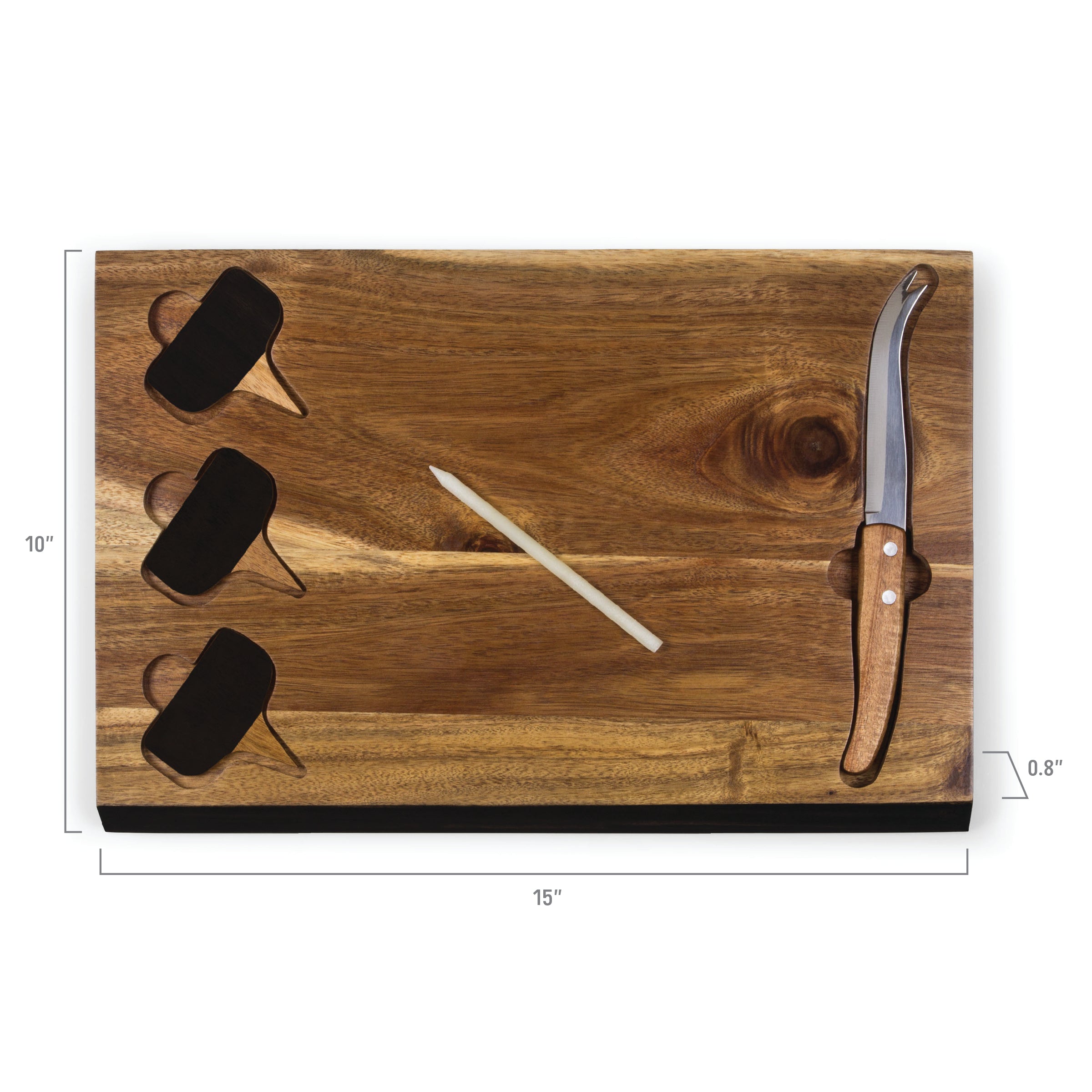 Carolina Panthers - Delio Acacia Cheese Cutting Board & Tools Set