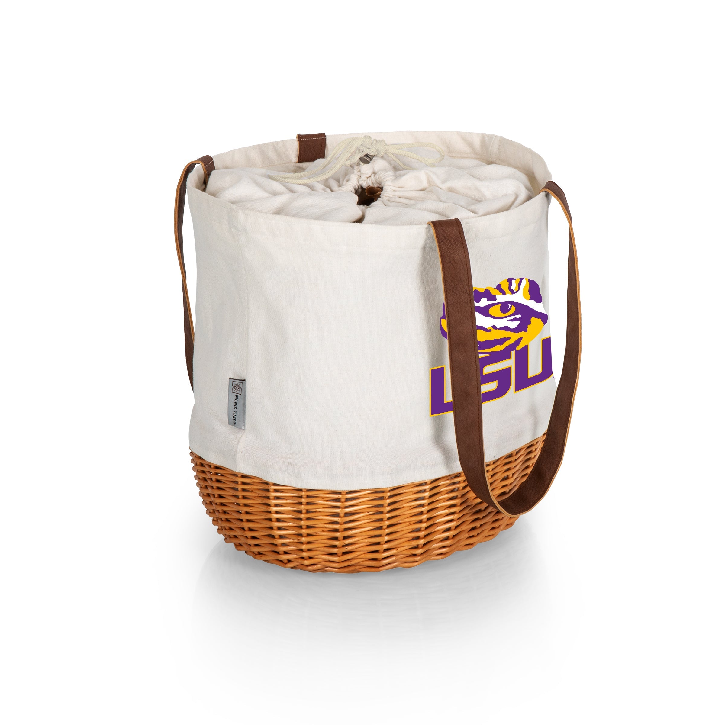 LSU Tigers - Coronado Canvas and Willow Basket Tote