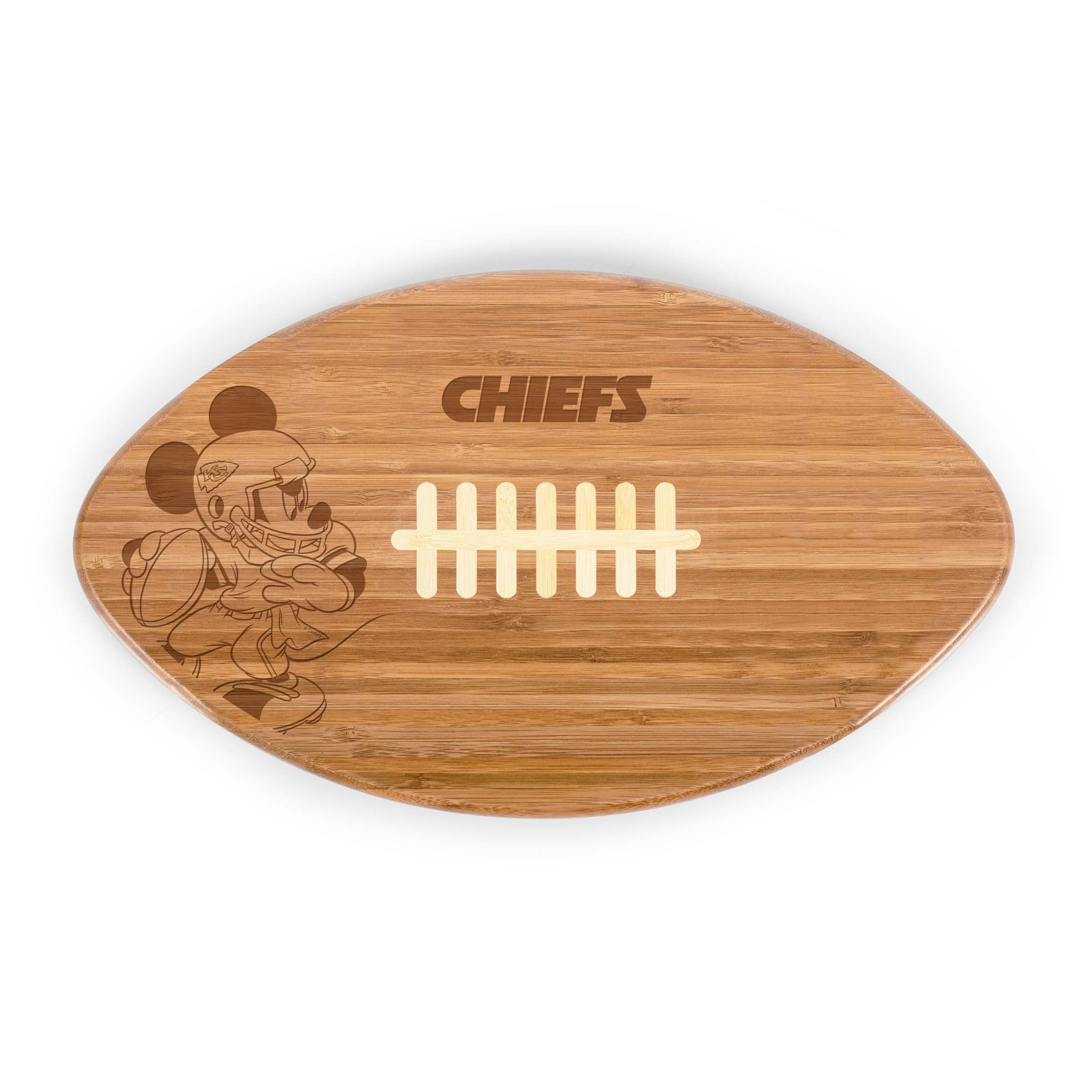 Kansas City Chiefs Mickey Mouse - Touchdown! Football Cutting Board & Serving Tray