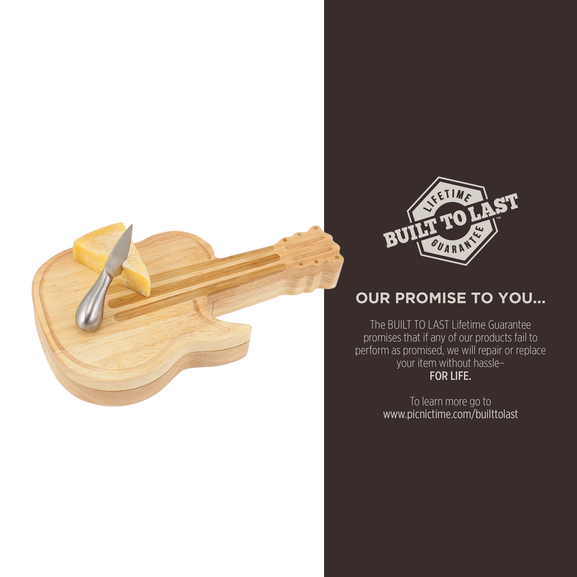 Guitar Cheese Cutting Board & Tools Set