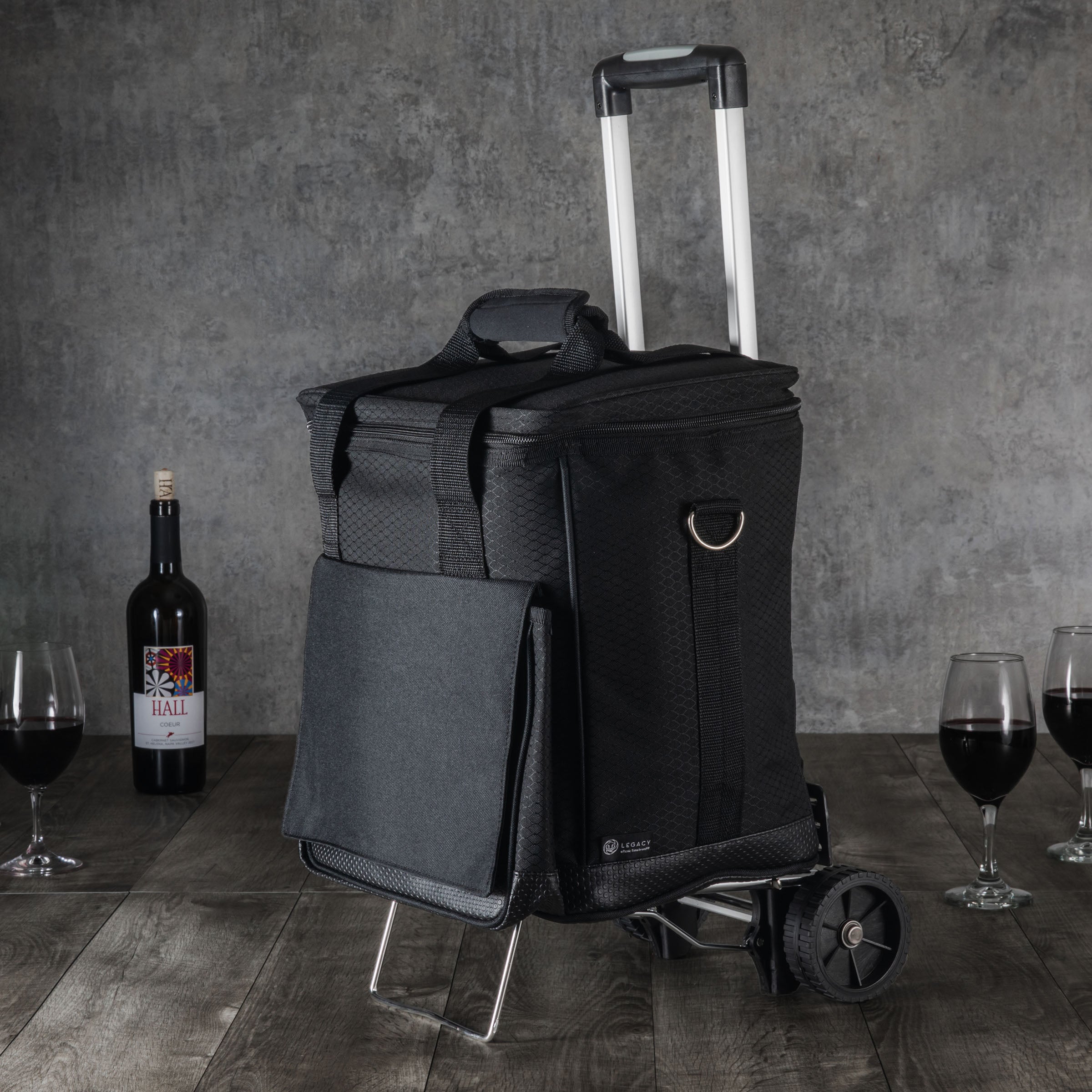 Cellar 6-Bottle Wine Carrier & Cooler Tote with Trolley