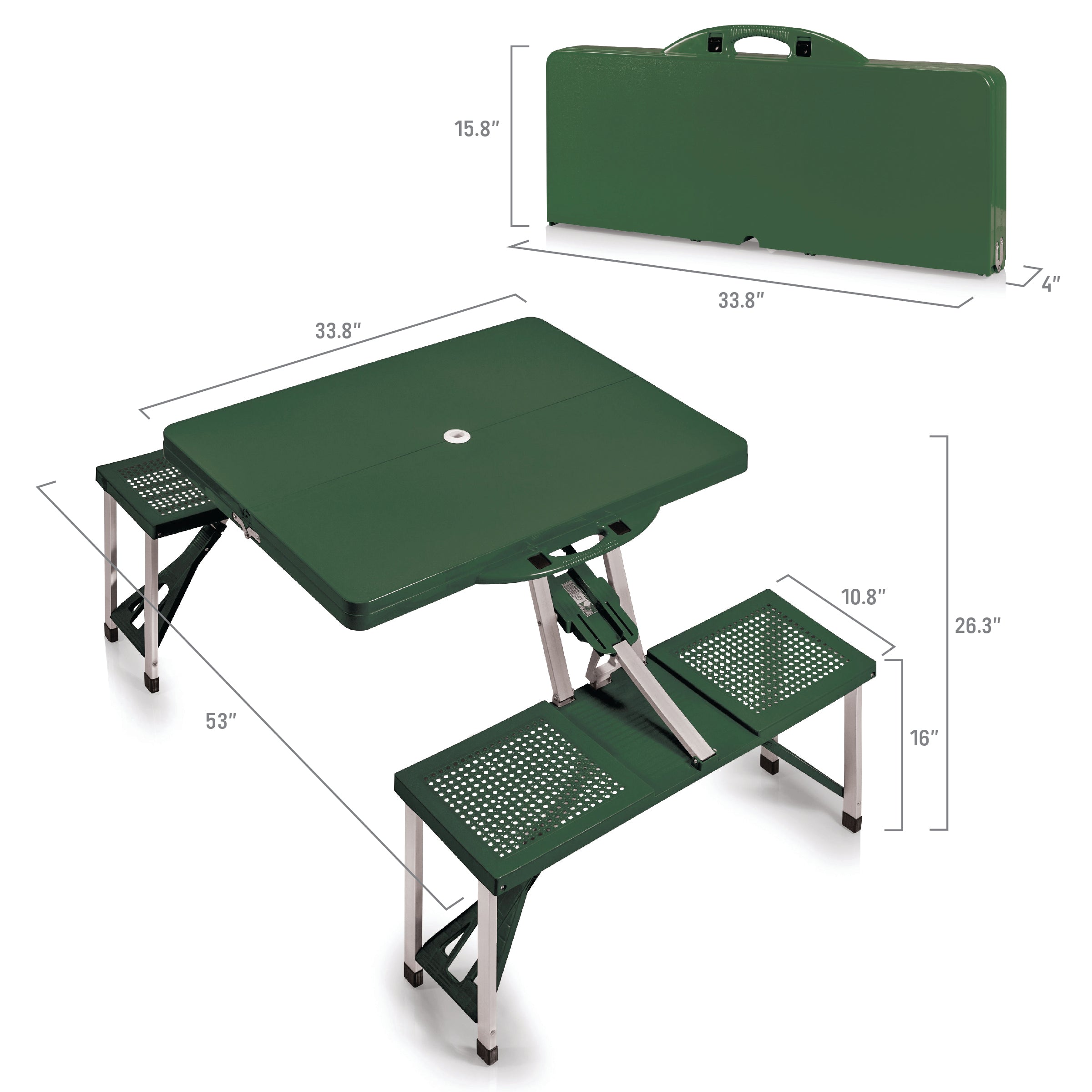 Oregon Ducks - Picnic Table Portable Folding Table with Seats