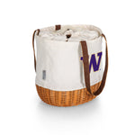 Washington Huskies - Coronado Canvas and Willow Basket Tote