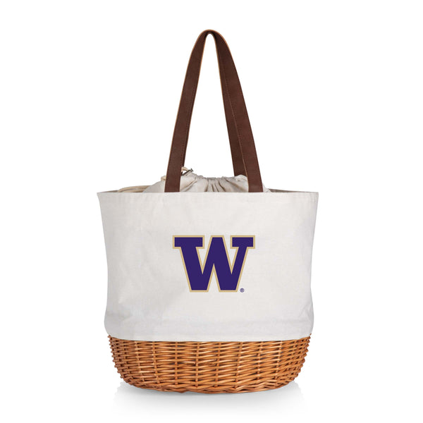 Washington Huskies - Coronado Canvas and Willow Basket Tote