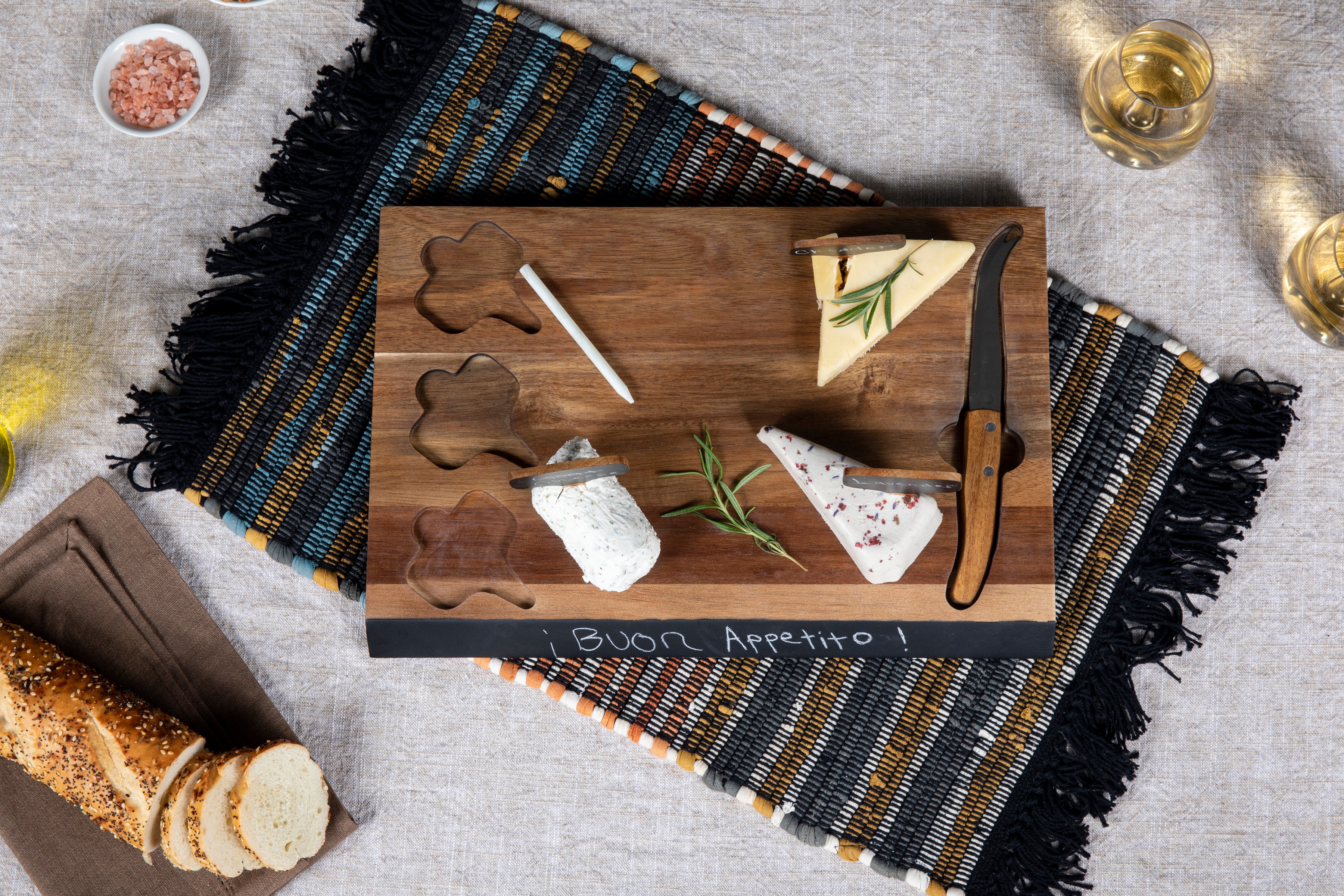 Texas Tech Red Raiders - Delio Acacia Cheese Cutting Board & Tools Set