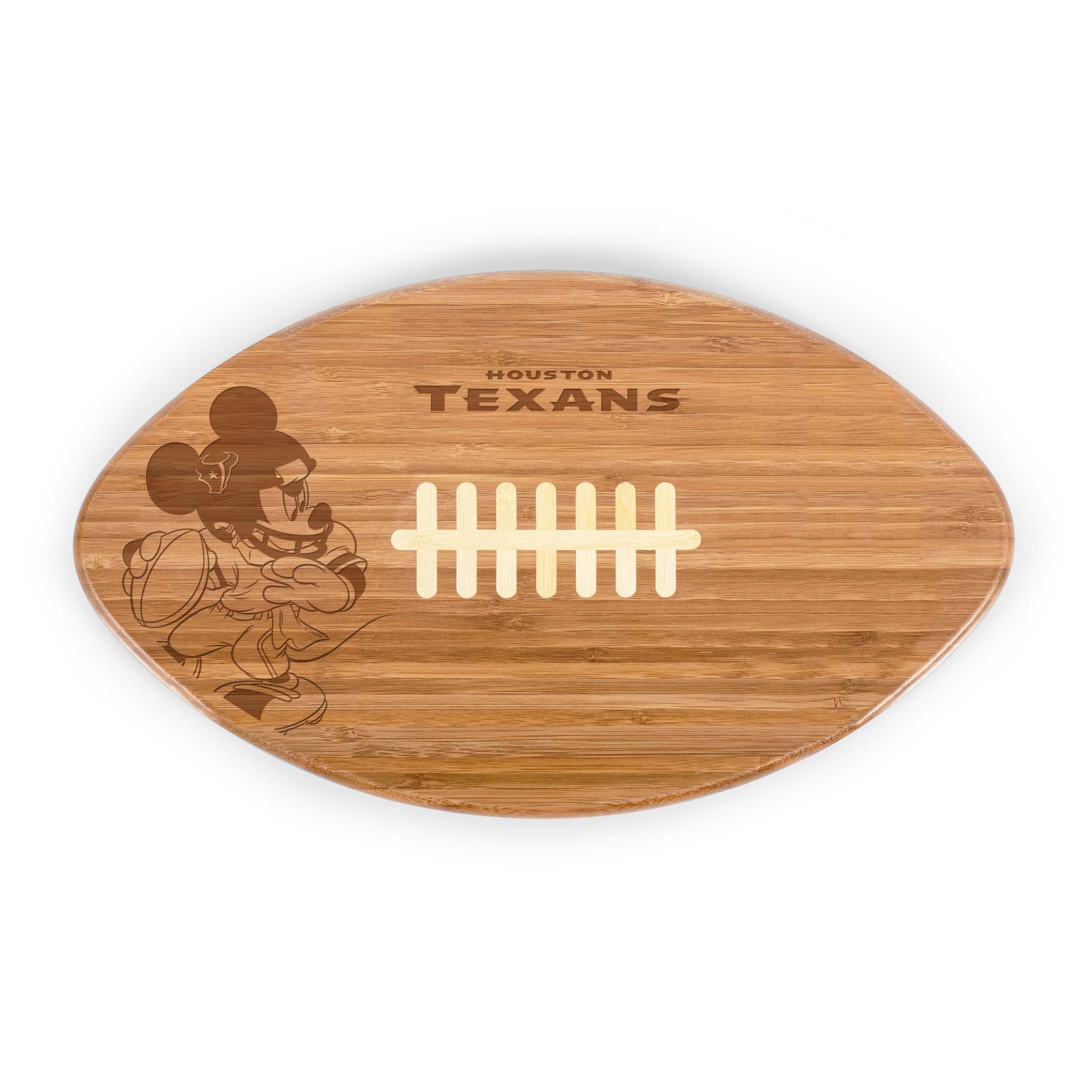Houston Texans Mickey Mouse - Touchdown! Football Cutting Board & Serving Tray